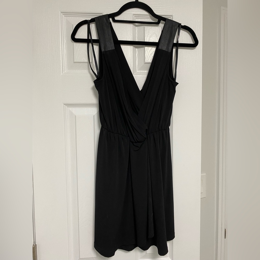 BCBGeneration black leather strap dress